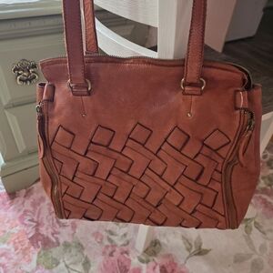 Elegant Marta Ponti Cognac Leather Handbag